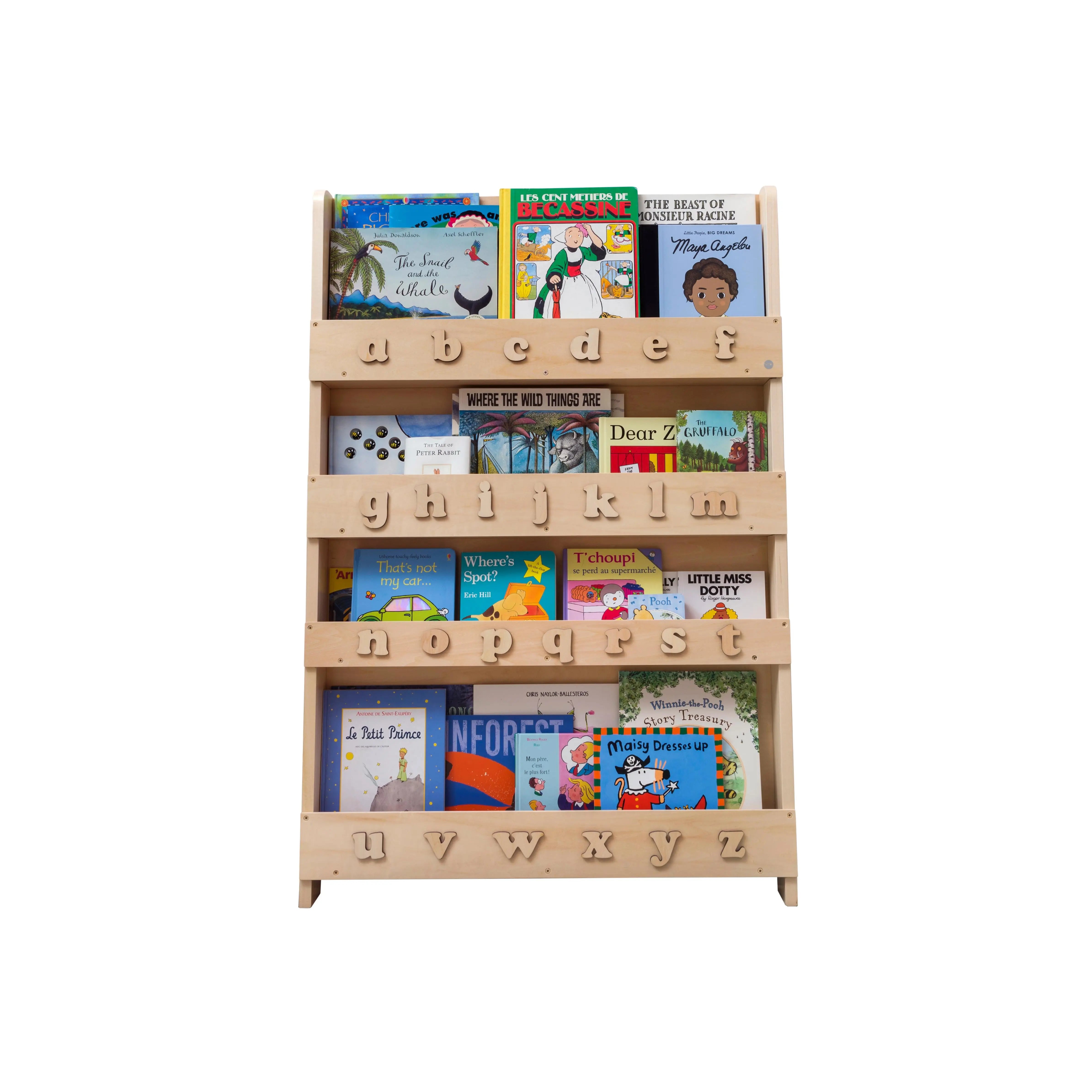 Tidy Books Bookcase Natural Wood (With Letters -Lowercase Retro) FSC 100% TidyBooks