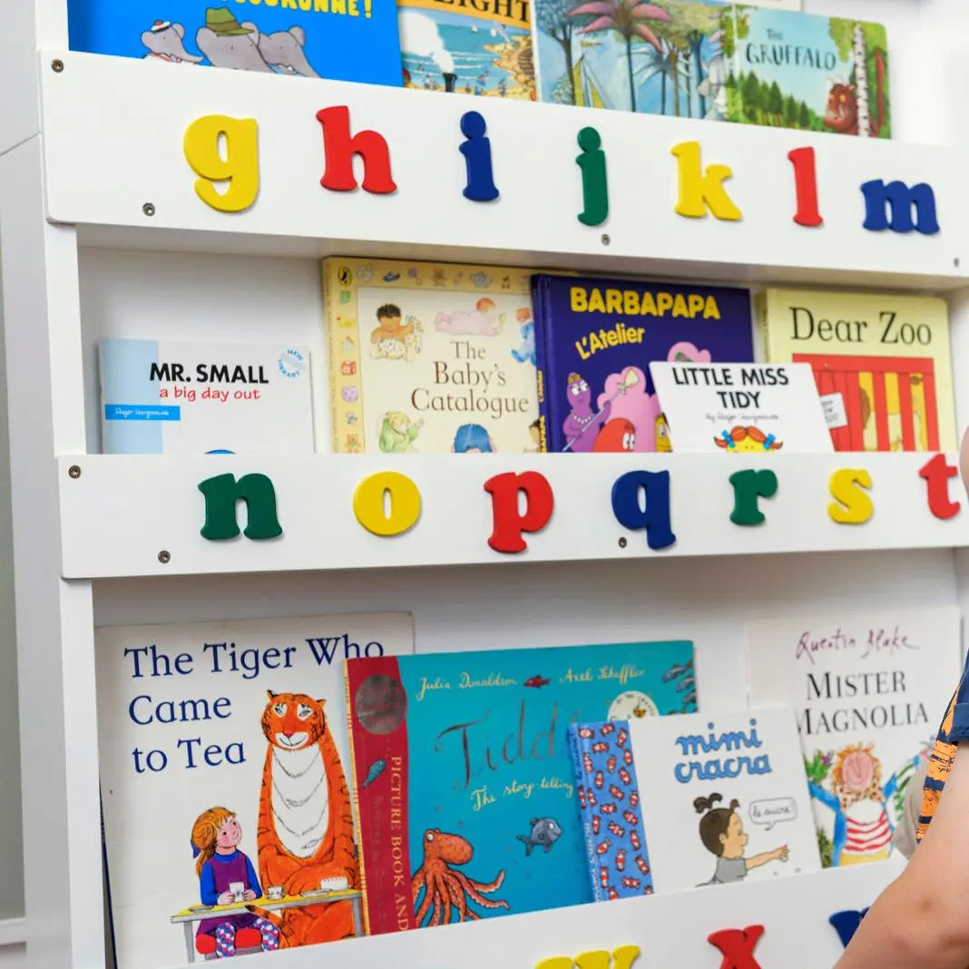 Tidy Books Bookcase Natural Wood (With Letters -Lowercase Retro) FSC 100% TidyBooks