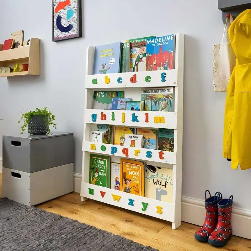 Tidy Books Bookcase Natural Wood (With Letters -Lowercase Retro) FSC 100% TidyBooks