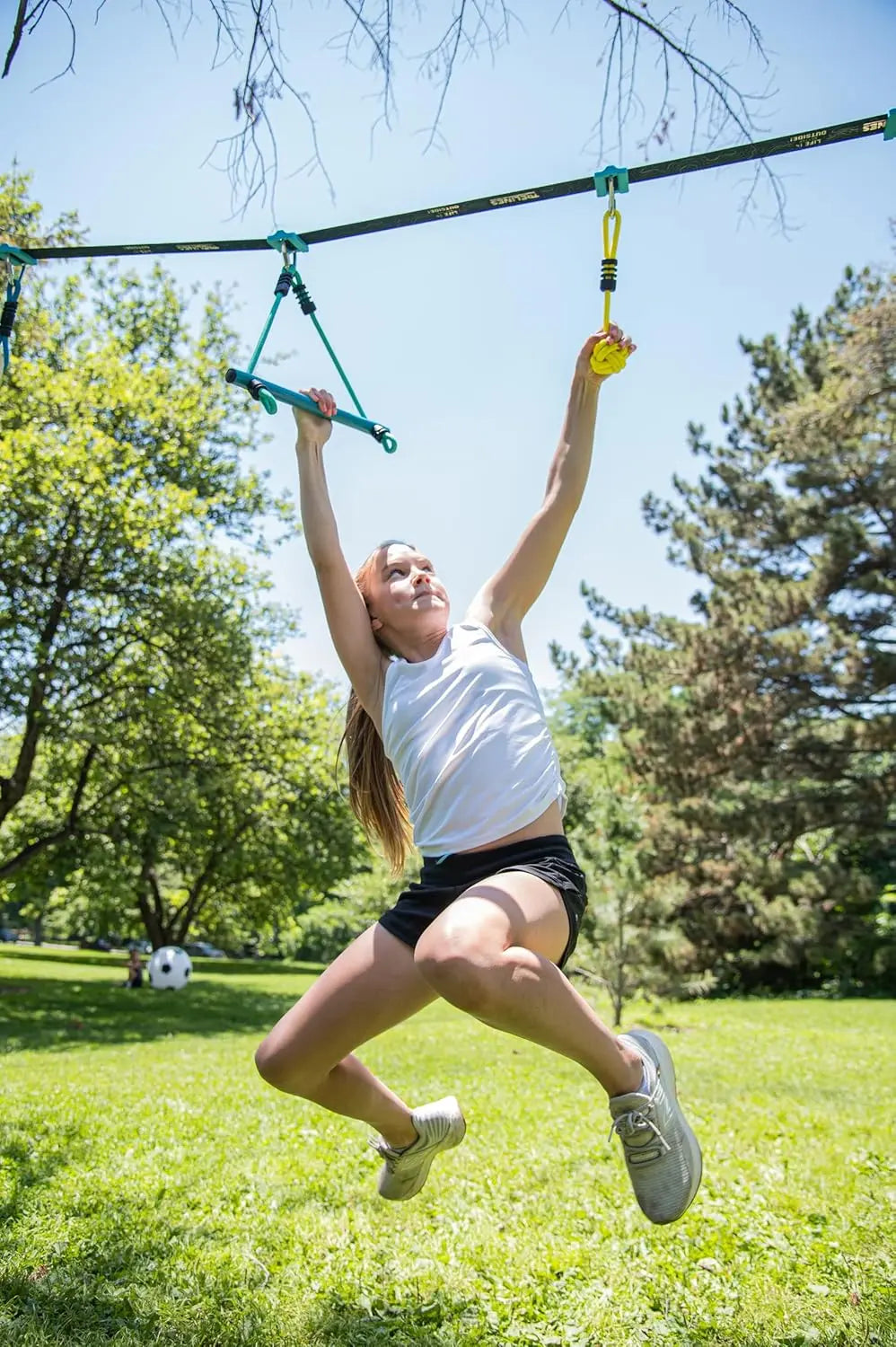 Trelines Ninja Warrior Obstacle Course for Kids, Most Attractive Lines and Gear for Backyard - 8 Ninja Obstacles - Monkey Bars, Gym Rings, Tree Rings, Fists. Great for Girls & Boys 5+ Get Outside Hape-Toy-Market