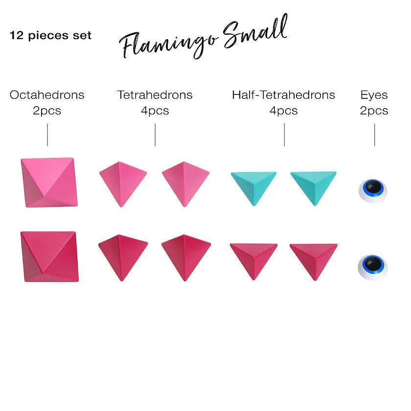 Trido Flamingo Magnetic Art 3D Shapes Small 12-Piece Trido