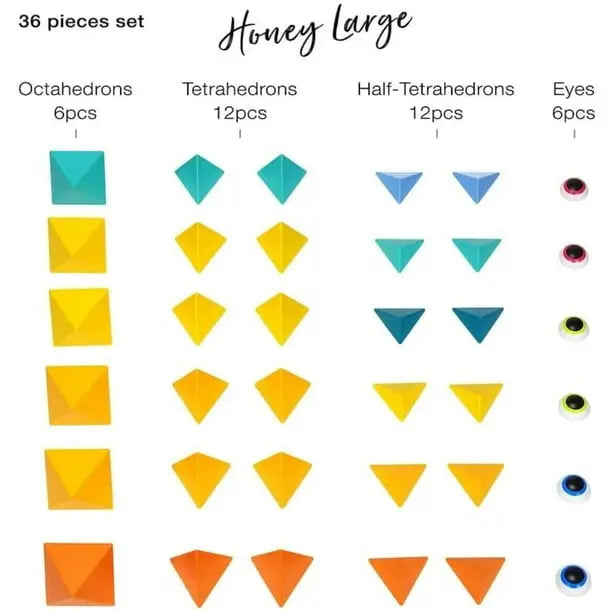 Trido Honey Magnetic Art 3D Shapes Large 36-Piece Trido