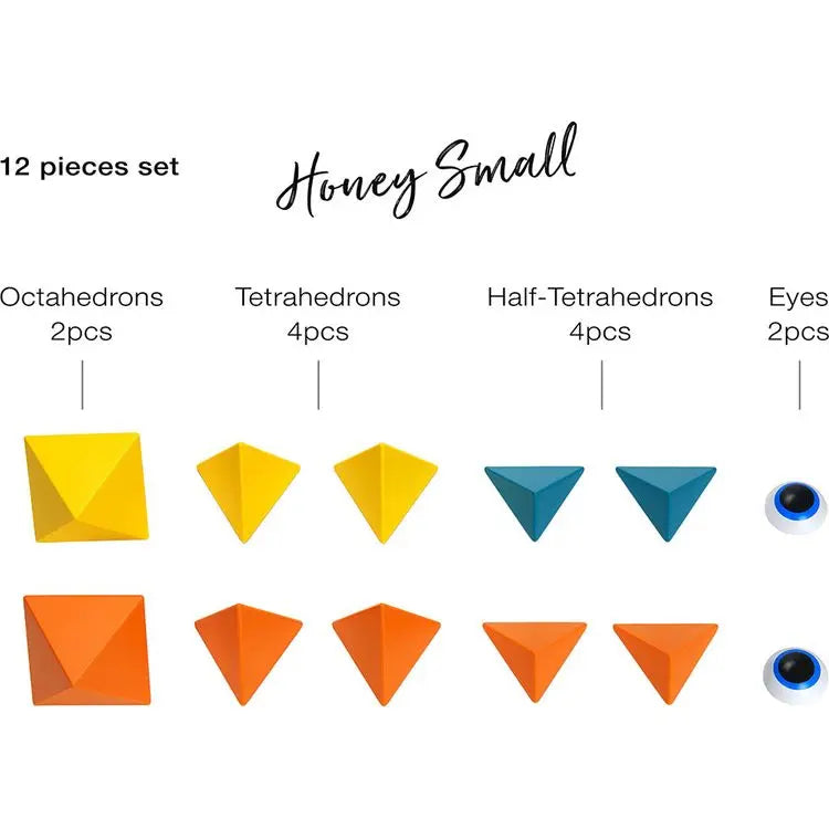 Trido Honey Magnetic Art 3D Shapes Small 12-Piece Trido
