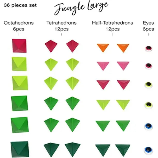 Trido Jungle Magnetic Art 3D Shapes Large 36-Piece Trido