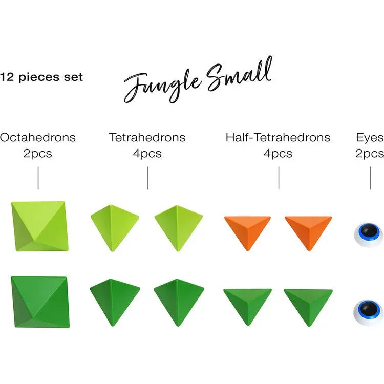 Trido Jungle Magnetic Art 3D Shapes Small 12-Piece Trido
