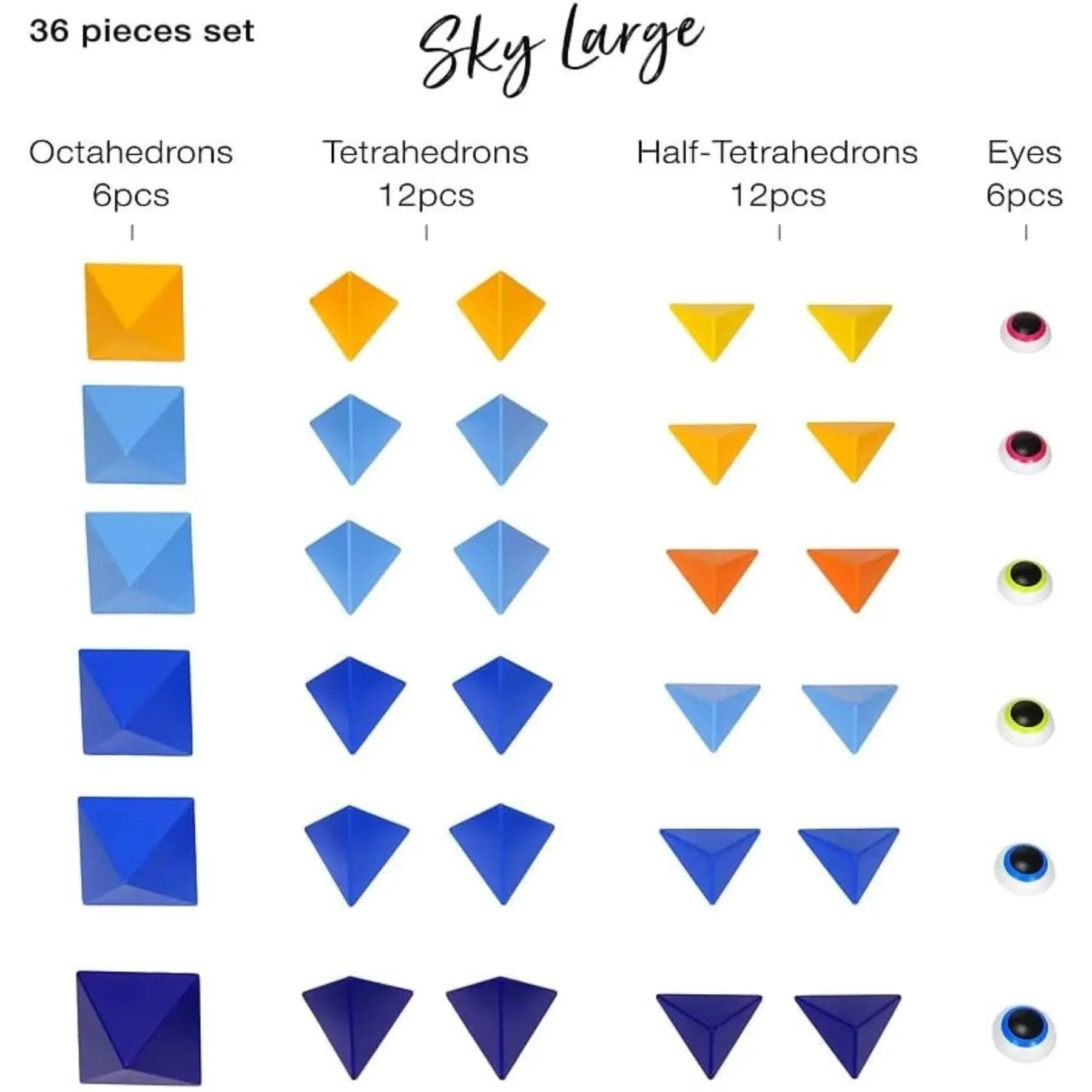 Trido Sky Magnetic Art 3D Shapes Large 36-Piece Trido