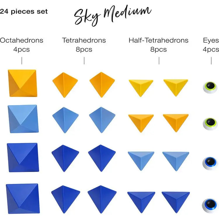 Trido Sky Magnetic Art 3D Shapes Medium 24-Piece Trido