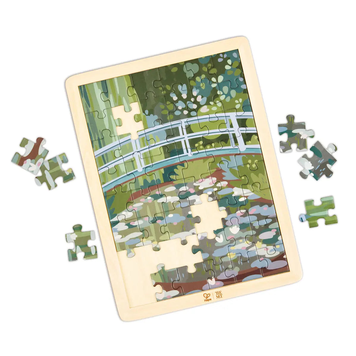 Hape x The Met Monet Water-Lily Garden Wooden Frame Puzzle – 48