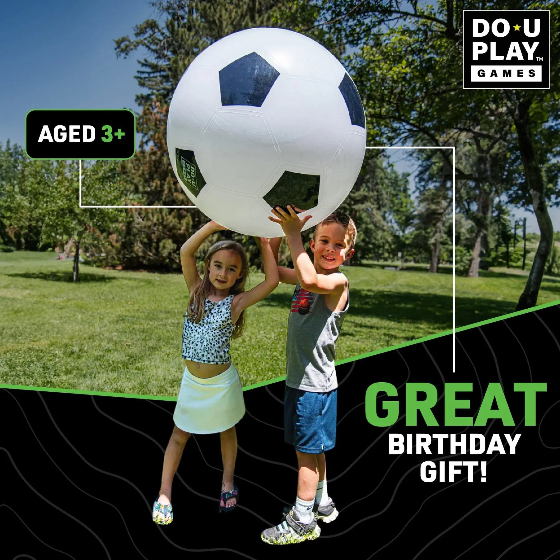 TreLines Do-U-Play Jumbo Soccer Ball Black/White 1 pc Hape-Toy-Market