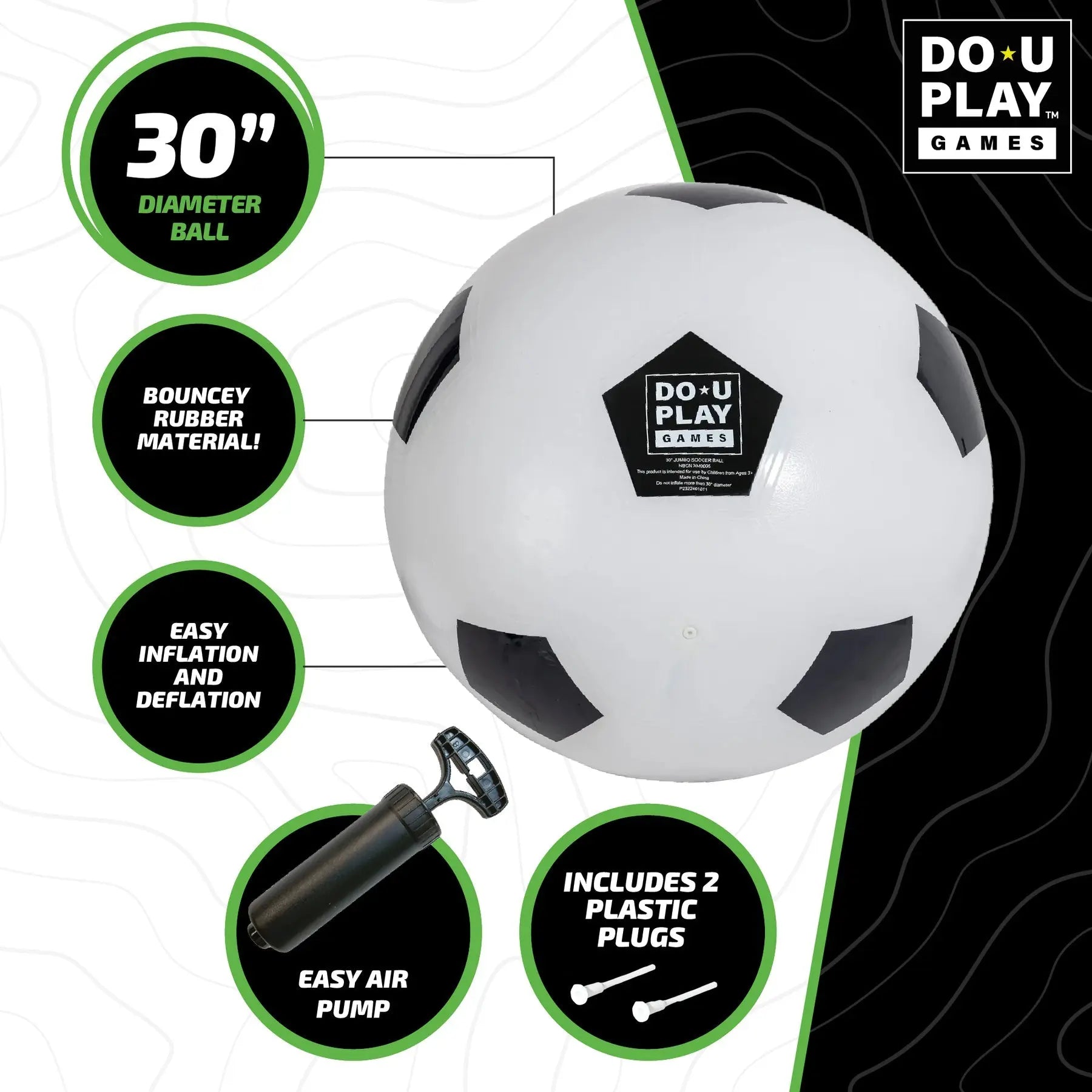 TreLines Do-U-Play Jumbo Soccer Ball Black/White 1 pc Hape-Toy-Market