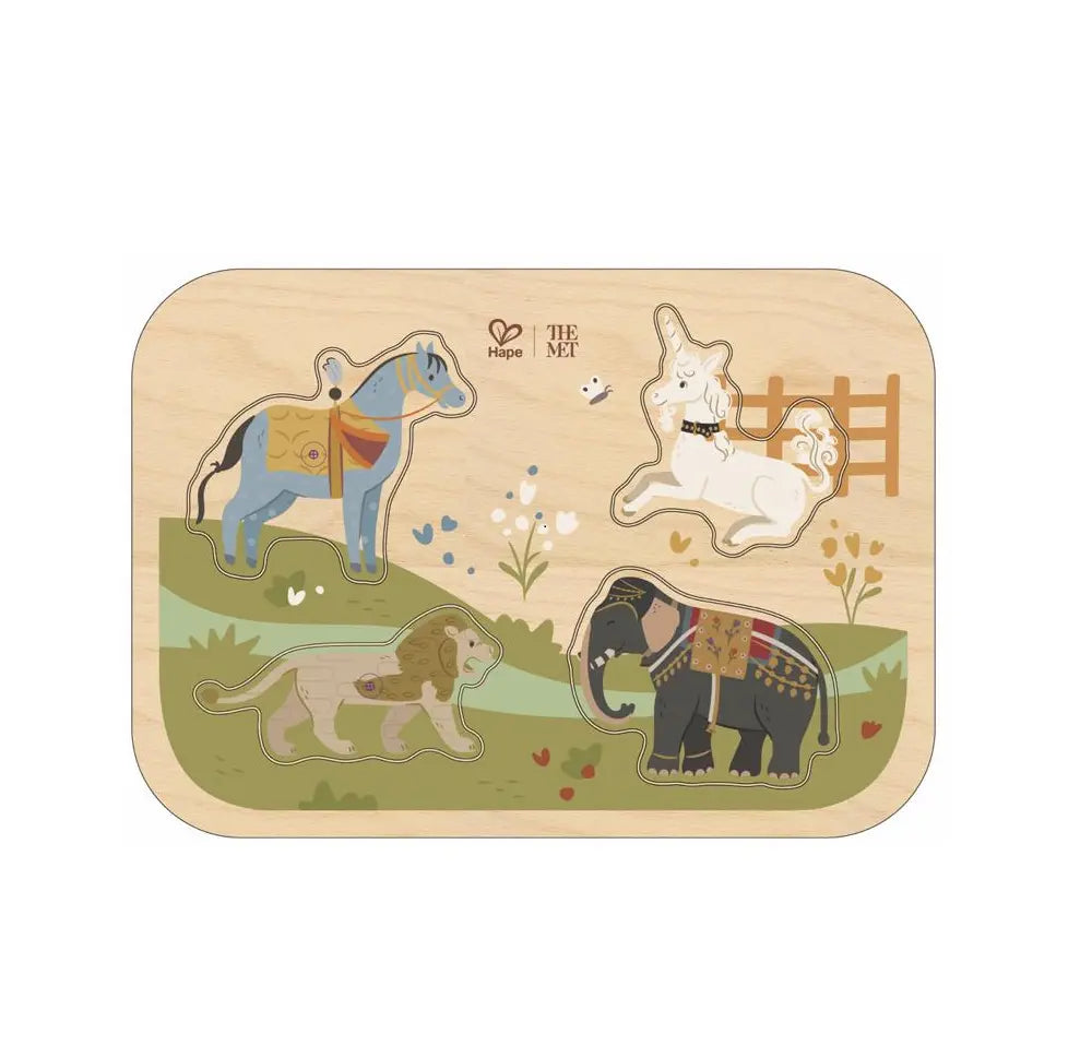 Wooden Peg Puzzles Animals-Big Met