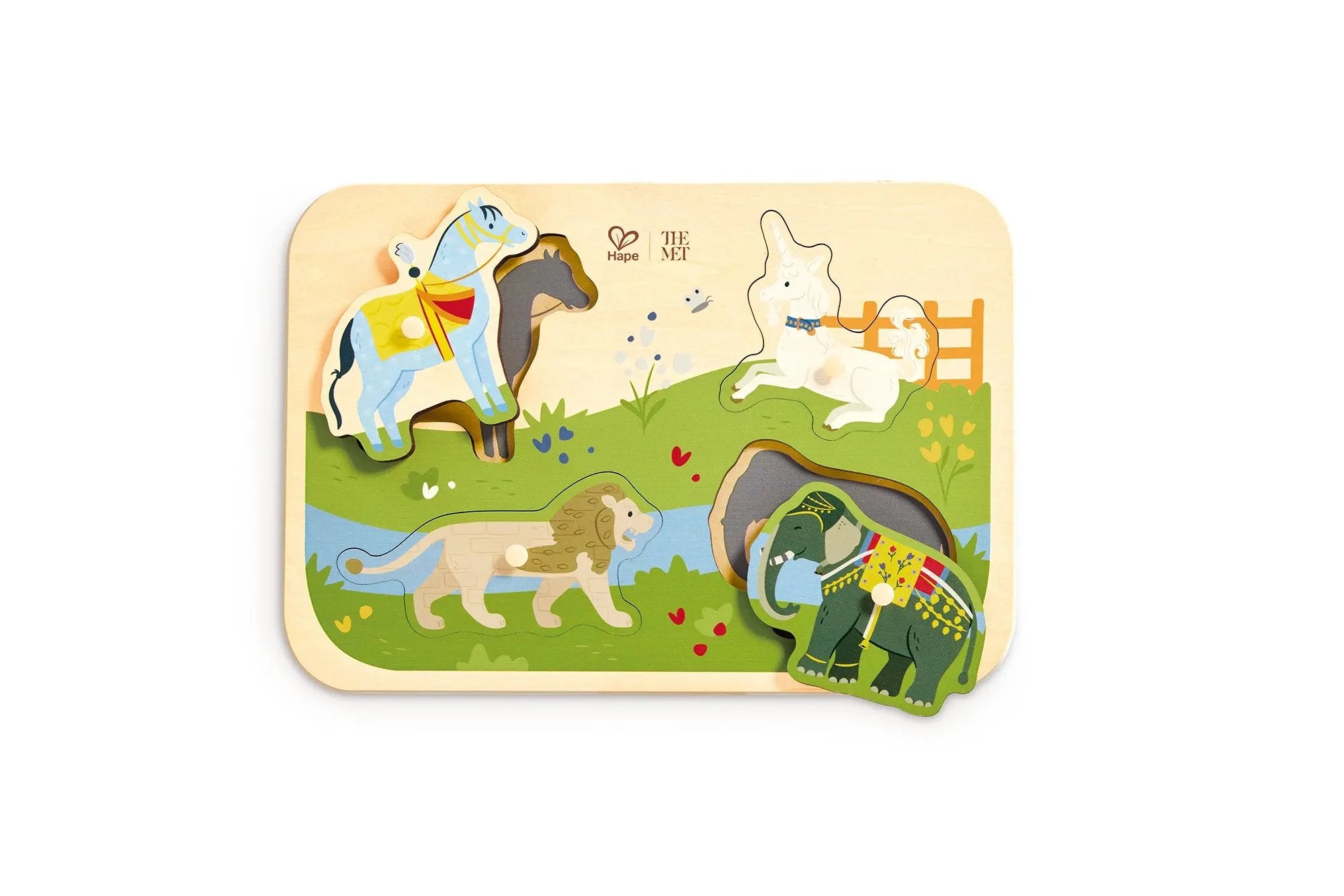 Wooden Peg Puzzles Animals-Big Met