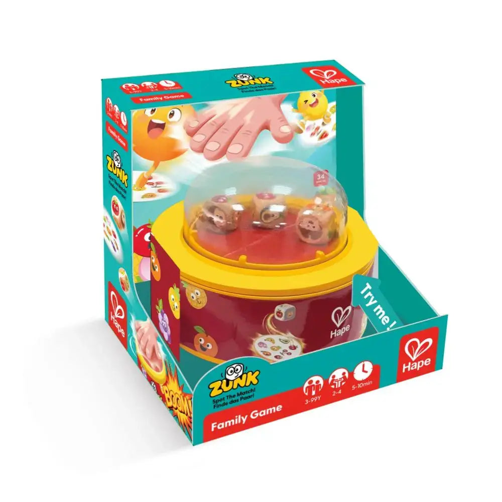 Hape Zunk Pattern Matching Game, Fast-Paced Dice Dome Board Game